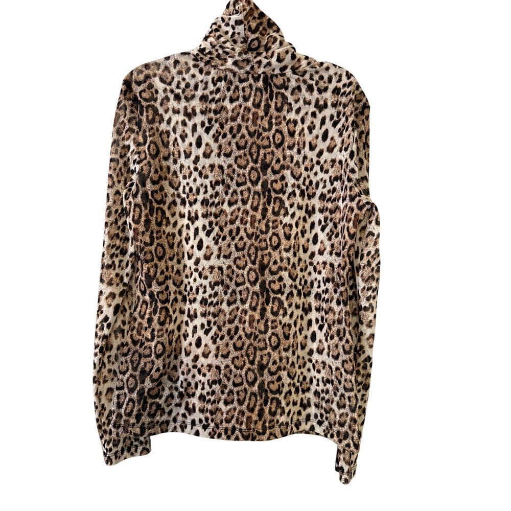 Madison Studio Woman's Large Leopard‎ See through Turtlenexk